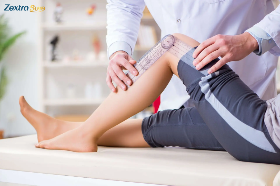 Doctors check knee motion, swelling, tenderness, and deformities for diagnosis